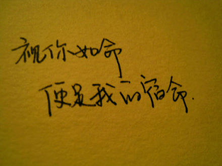 祝你如命，便是我的宿命