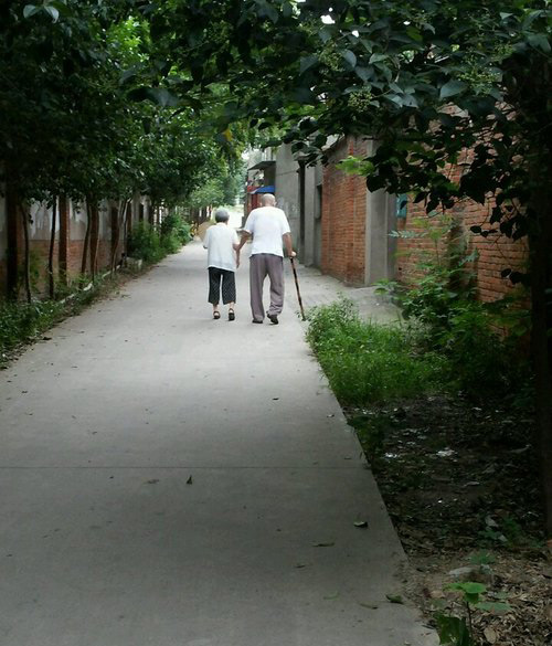 老伴，幸福的老伴。