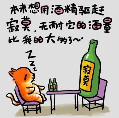 本来想用酒精驱赶寂寞,无奈他的酒量比我的大多了~