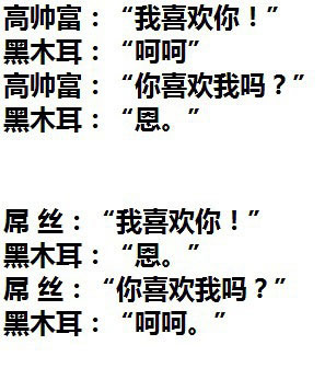 高富帅和屌丝与黑木耳的对话