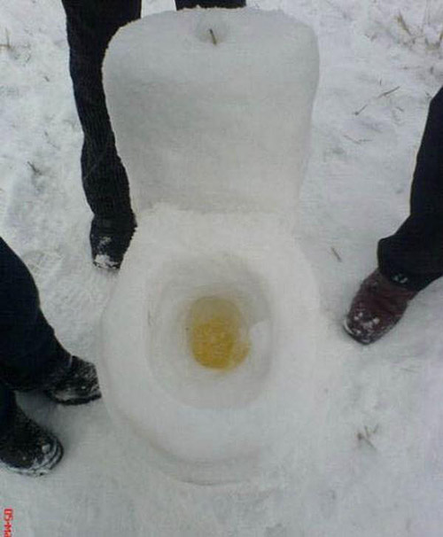 雪雕马桶。谁来大便一次体验下。