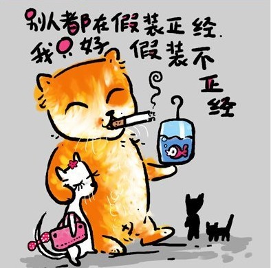 别人都在假装正经，我只好假装不正经。