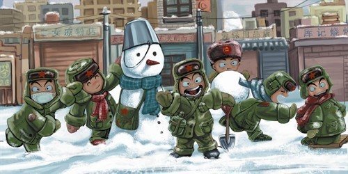 冬天堆雪人