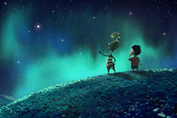 小时候，我们一起数星星。