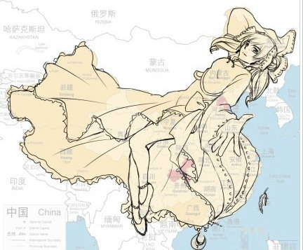 中国地图卡通妹版