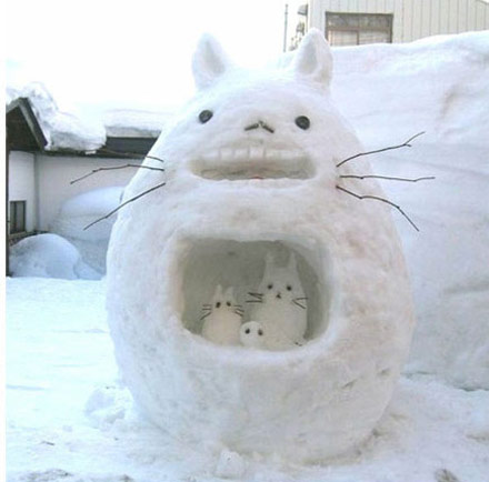可爱的雪雕，这个动物胶啥？