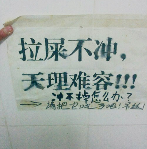 拉屎不冲，自己吃掉。