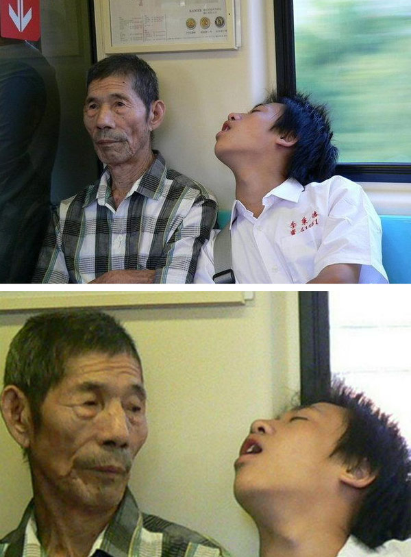 搞笑睡姿图片
